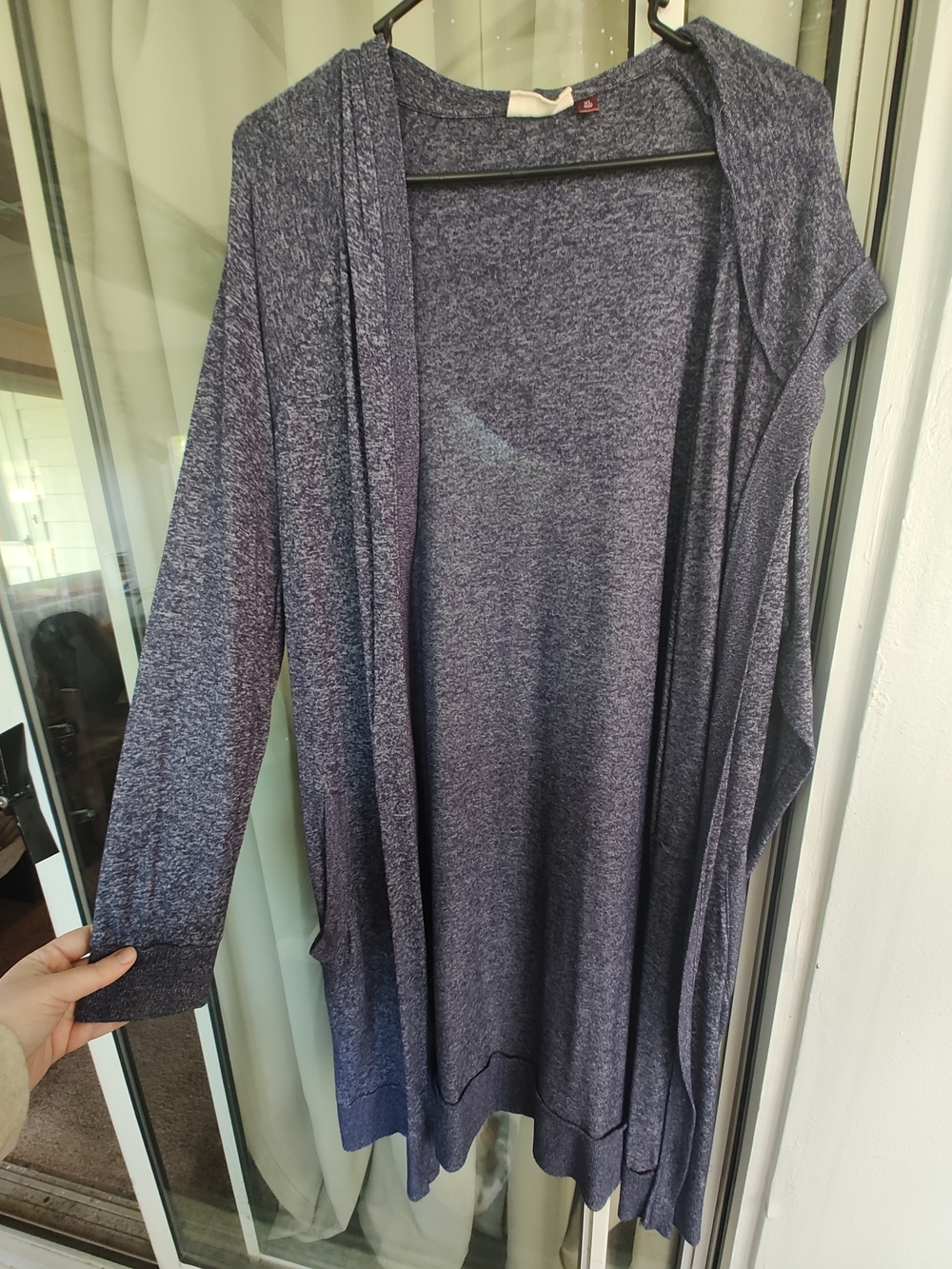 SO Longline Open Front Cardigan - Heathered Blue